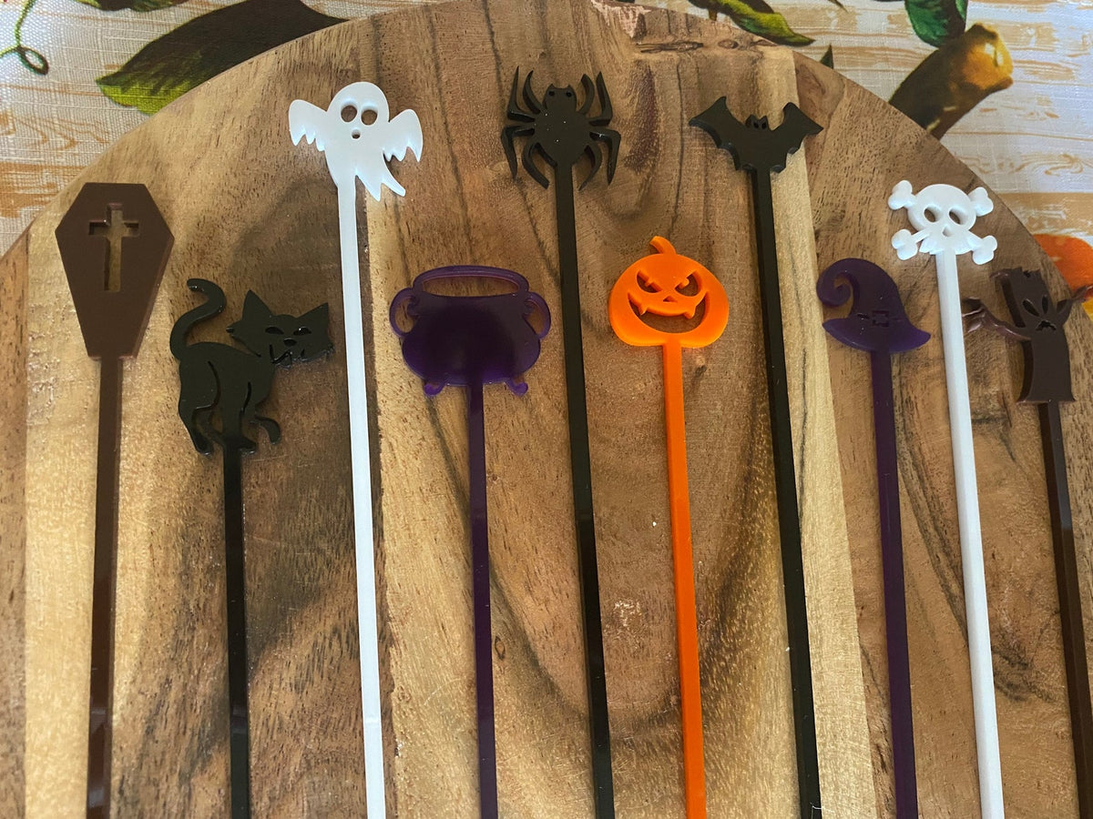 Cute Ghost Swizzle Sticks, Halloween Drink Stirrers, Acrylic Stir Sticks,  Halloween Stir Sticks, Halloween Barware, Ghost Drink Stirrers