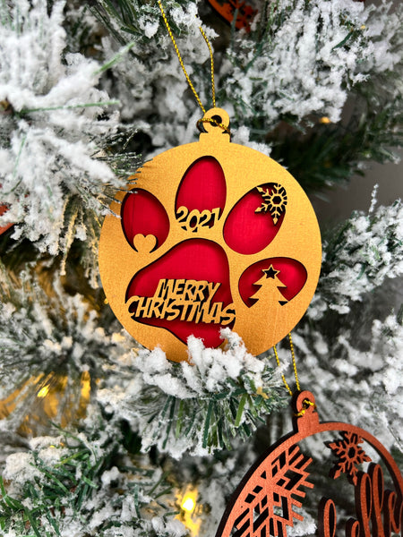 2021 Christmas dog ornament