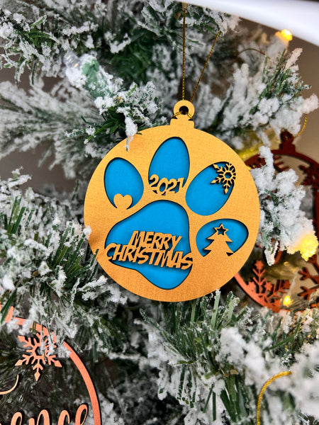 2021 Christmas dog ornament