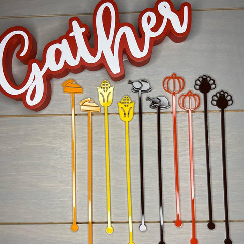 Thanksgiving theme swizzle sticks