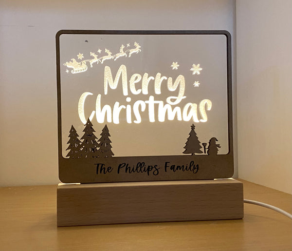 Personalized Merry Christmas LED Light