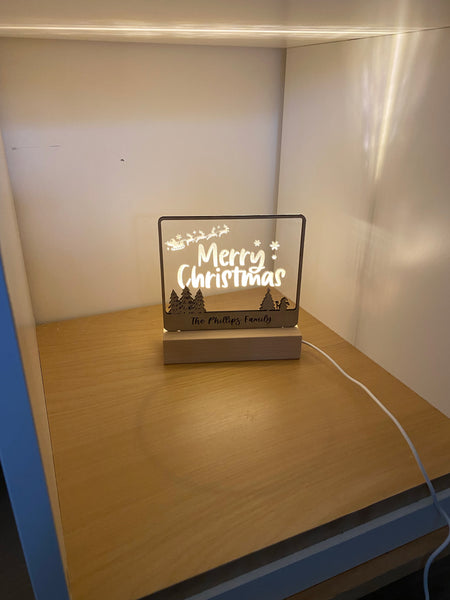 Personalized Merry Christmas LED Light