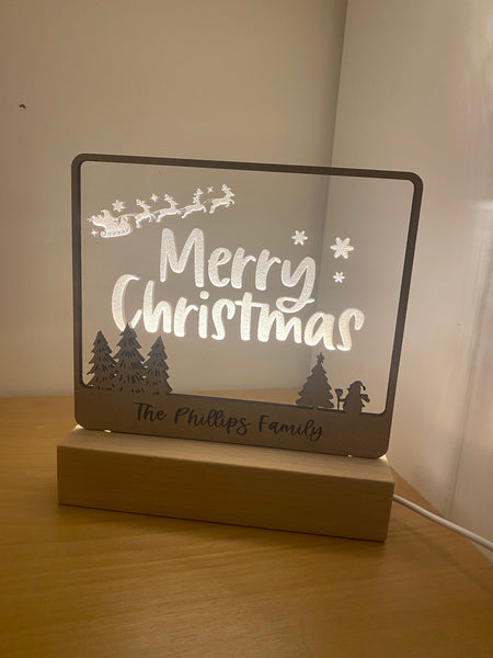 Personalized Merry Christmas LED Light